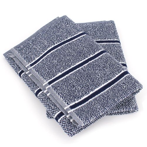 Lot De 2 Torchons De Cuisine 50x50 Cm Checks Bleu