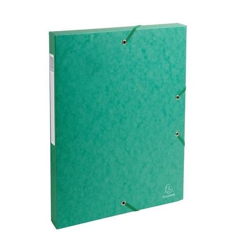 Boite De Classement A Elastique - Dos 25mm - 24 X 32 - Carte Lustree F.S.C 710eme - Vert