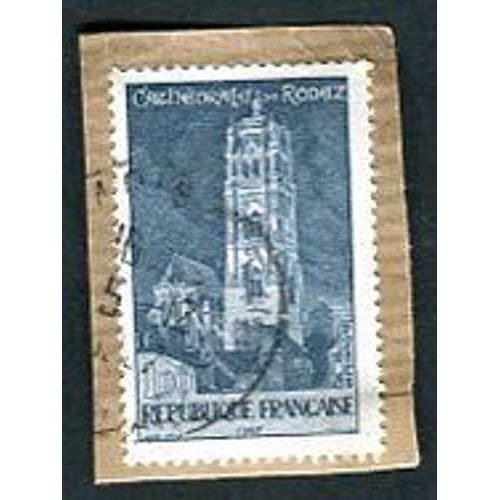 Timbre Oblitéré - " Cathédrale De Rodez " - 1,00f - Spitz / Monvoisin - 1967