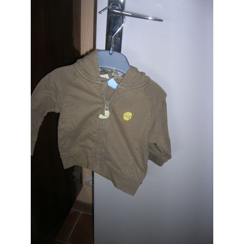 Veste À Capuche Disney 6 Mois Kaki.
