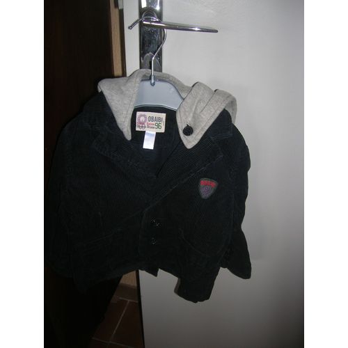 Veste Velour À Capuche Amovible Obaïbi 18 Mois.