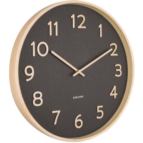 Horloge ronde en bois Pure 40 cm noir Noir