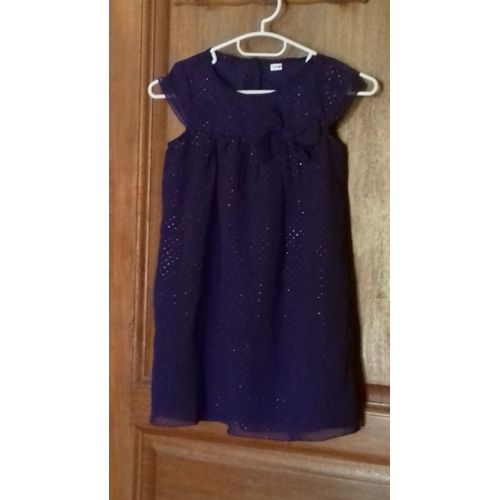 Robe Fillette 122/128 Prune A Paillette