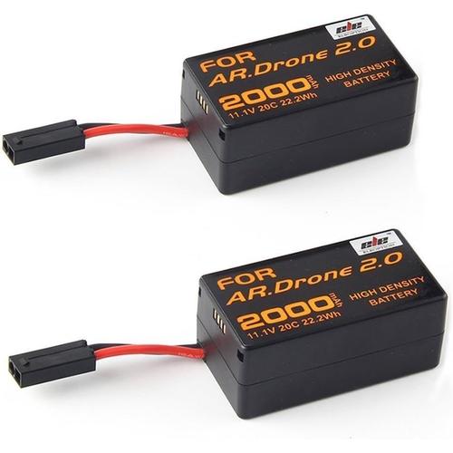 Paquet De 2 Batteries De Rechange De Grande Qualité De Polymère De Lithium De 2000 Mah Pour Quadcopter Parrot Ar.Drone 2.0-Générique