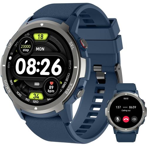 Montre Connectée Homme Avec Appels Bluetooth 1.39" Rond Étanche Sport Smartwatch Homme Avec 110+ Modes Sportifs Moniteur Fréquence/Spo2 Cardiaque Tensiomètre Pour Android Ios