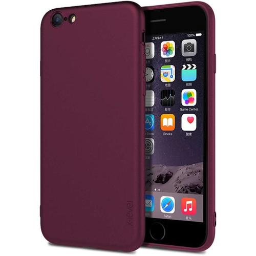 Coque Iphone 6s, Coque Iphone 6, [Guardian Series] Housse En Souple Silicone Tpu Ultra Mince Et Anti-Rayures De Protection Etui Pour Apple Iphone 6s/6 Case Cover 4.7 Pouces - Vin Rouge