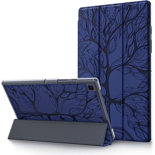 L&btech Coque Pour Samsung Galaxy Tab A7 10.4 Pouce Étui 2020 Sm-T500/T505/T507 Cuir Pu Housse De Protection À Trois Volets Flip Cover Avec Fonction Veille/Réveil Automatique Et Support, Bleu Royal