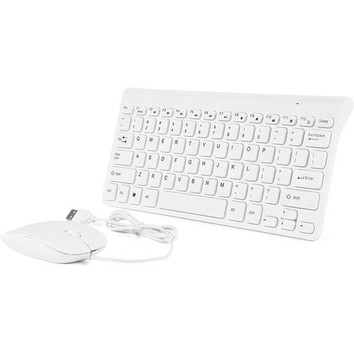 Clavier Filaire Souris Optique Usb Ultra-Mince Ensemble de Souris Combo Soft-Touch pour Pc Ordinateur Portable Surface de Bureau Jeu Blanc