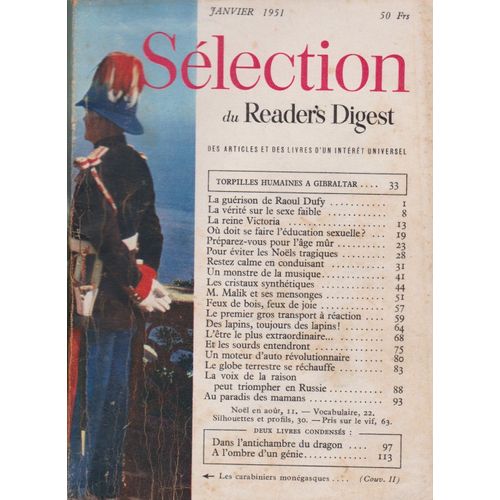 Selection Reader S Digest Janvier 1951 . La Reine Victoria . M Malik Et Ses Mensonges .