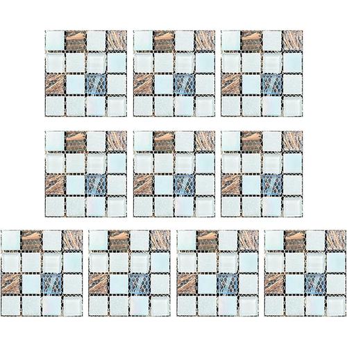 Mosaïques Creative 3D Tile Stickers Simulation Décoration DIY Floor Plane Stickers Brique De Verre Cher (Multicolor, One Size)