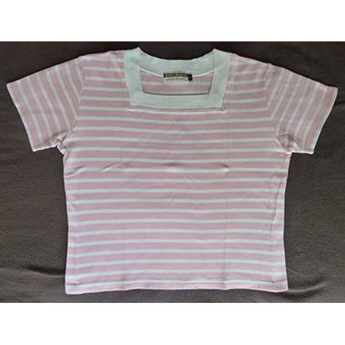 Marinière Rose Rayé Blanc