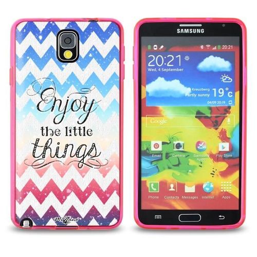 Coque Samsung Galaxy Note 3 Enjoy The Little Things Silicone Rose Souple (Tpu)