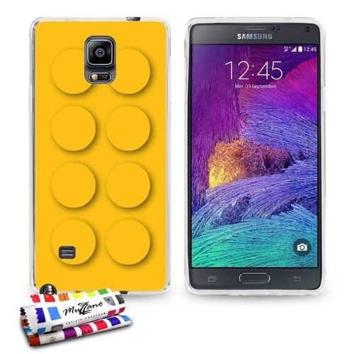 Coque Samsung Galaxy Note 4 Brique Jaune Silicone Transparent Souple (Tpu)