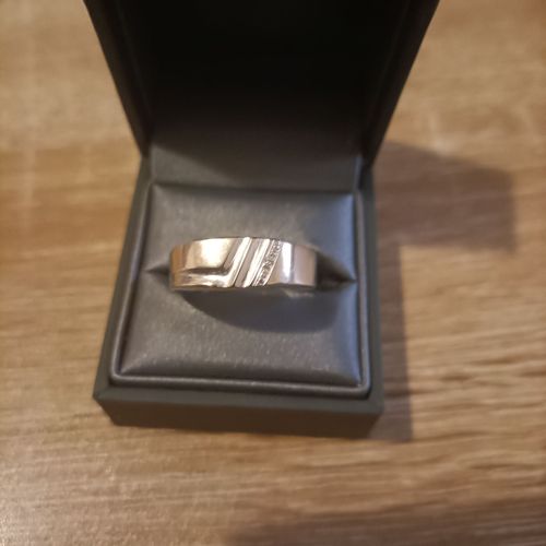 Bague Or Blanc 375 Diamants