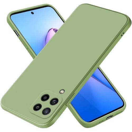 Coque Pour Samsung Galaxy M32/M22/A22 6.4"" Inches, Étui En Silicone Tpu Souple-Vert Matcha