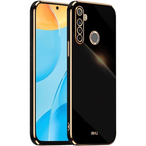 Cadre Galvanisé Coque Pour Realme 6i / Realme 5i / Realme 5s / Realme 5 6.52"" Inches Etui De Protection En Silicone Tpu - Le Noir