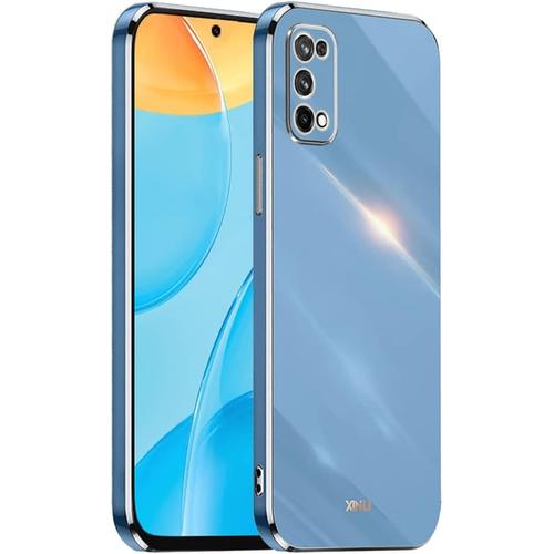 Cadre Galvanisé Coque Pour Realme 7 4g 6.5"" Inches Etui De Protection En Silicone Tpu - Bleu Marine