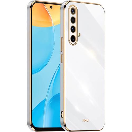 Cadre Galvanisé Coque Pour Realme X50 5g / Realme X3 Superzoom 6.57"" Inches Etui De Protection En Silicone Tpu - Blanc