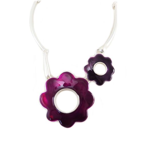 Dolce Vita [Q7629] - Collier Créateur 'vahiné' Violet Argenté