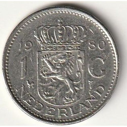 Piéce De 1 Couronne, Pays-Bas, 1980, Effigie De La Reine Juliana