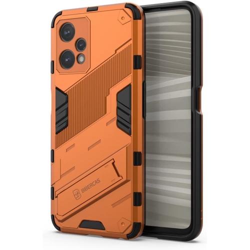 Coque De Téléphone Pour Realme 9 5g/Realme 9 Pro 6.59"" Inches Avec Housse De Protection Antichoc En Silicone Pour Béquille Pc-Orange