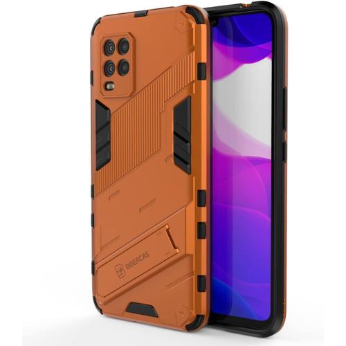 Coque De Téléphone Pour Xiaomi Mi 10 Lite 5g 6.57"" Inches Avec Housse De Protection Antichoc En Silicone Pour Béquille Pc-Orange