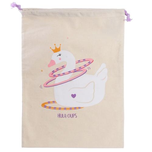 Promotion ! Pochette Toile 'cygne' (Hula Oups) - 35x27 Cm