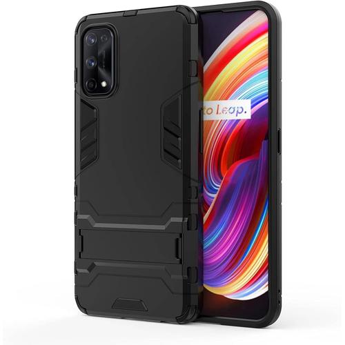 Coque Compatible Avec Oppo Reno 6 4g Housse Avec Support Double Couche Etui De Téléphone Antichoc Anti Empreintes Digitales Noir