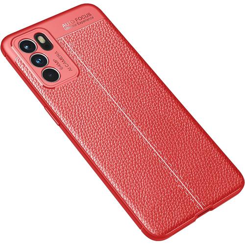 Coque Pour Oppo Reno 6 5g Silicone Tpu Phone Case Matériau Souple Anti Empreintes Digitales Etui Coque Antichoc Antidérapant Rouge