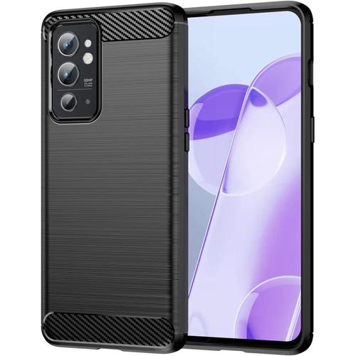 Pour Oneplus 9rt 5g Coque En Tpu En Fibre De Carbone À Texture Brossée Color : Black