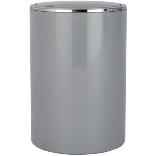 Poubelle à couvercle oscillant pour salle de bain - Inca - 5 L - ABS gris WENKO