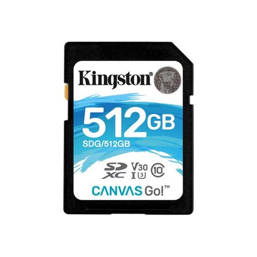 Kingston Canvas Go! - Carte mémoire flash - 512 Go - Video Class V30 / UHS-I U3 / Class10 - SDXC UHS-I