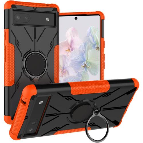 Coque Pixel 6 Pro, Coque Google Pixel 6 Pro, Silicone Antichoc Défense Bumper Armure Housse Etui Pour Google Pixel 6 Pro Orange