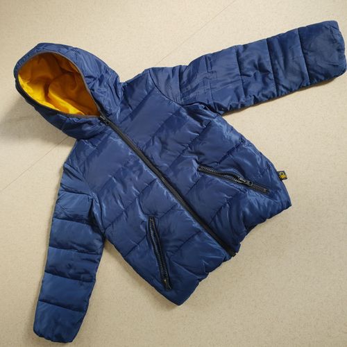 Doudoune Capuche Garcon 6-7 Ans 120cm Benetton Bleu Jaune 20080183