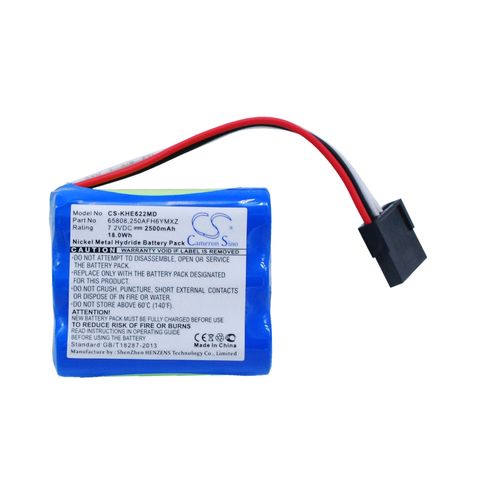 Batterie Ni-MH 7,2V 2500mAh / 18.0Wh type 250AFH6YMXZ, 65808 pour Keeler Headlamp 1202-P-6229, 291980, EP39-22079