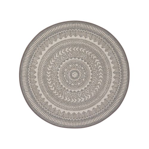 Benuta Plus Tapis D'extérieur & Intérieur Metro Noir & Blanc Diamètre 120 Cm Rond