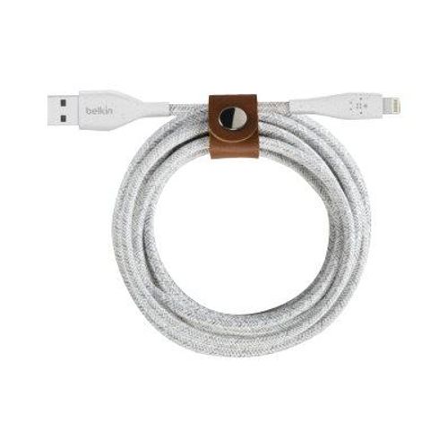 Belkin DuraTek Plus - Câble Lightning - USB mâle pour Lightning mâle - 1.22 m - blanc