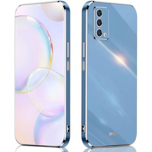 Coque Pour Oppo A74 4g Case,Silicone Coloré,Protégez La Caméra,Étui Ultra-Fin Antichoc Pour Femme Bleu