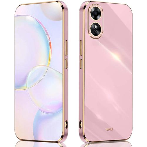 Coque Pour Oppo A17/Oppo A17k, Silicone Coloré Case Protégez La Caméra, Étui Ultra-Fin Antichoc Pour Femme Mauve