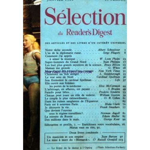 Selection Du Reader S Digest Janvier 1950 . Md Dupre . Spellman . Daniel Home . Bismarck