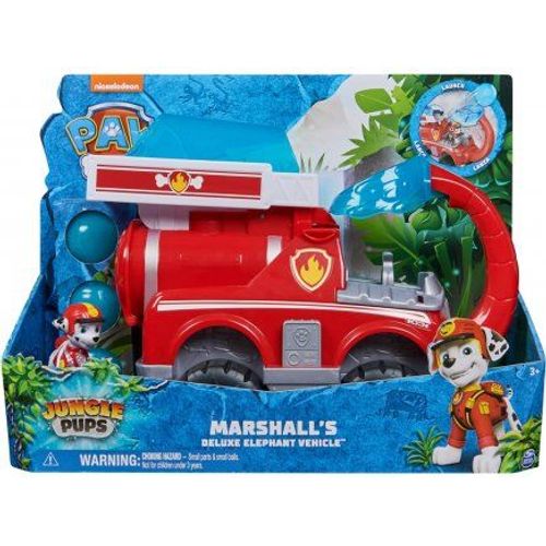 Coffret Pat Patrouille Jungle Pups Deluxe Marcus + Camion De Pompier De Luxe - Set Figurine Et Véhicule + 1 Carte Tigre