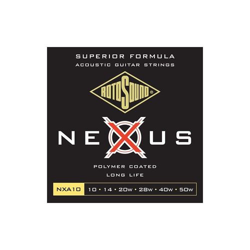 Rotosound Nxa10 - Jeu De Cordes Nexus Coated Phosphor Bronze Guitare Acoustique - 10-50