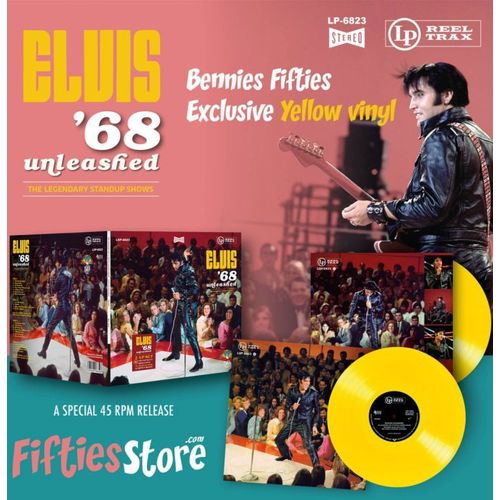 Elvis Presley 68 Unleashed The Legendary Standup Shows 29/6/1968 - 6.00 Pm & 8.00 Pm Nbc Studio 4 Burbank 2 Lp Set Scellé Exclusive Yellow Vinyls 22 Tracks Soundboard Recording Édition Limitée 300 Ex.