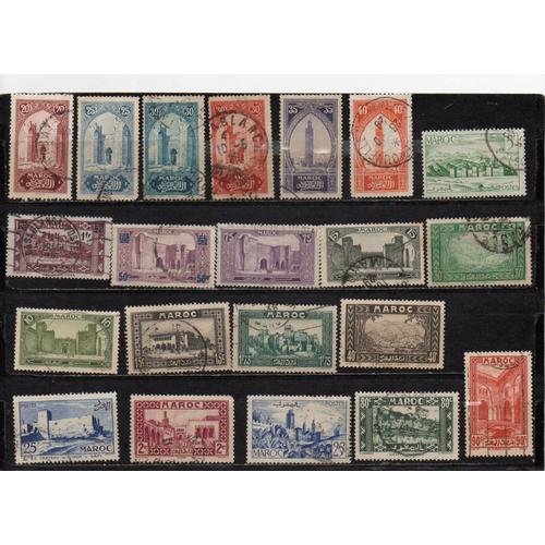 Maroc- Lot De 21 Timbres Oblitérés- Sites Et Monuments