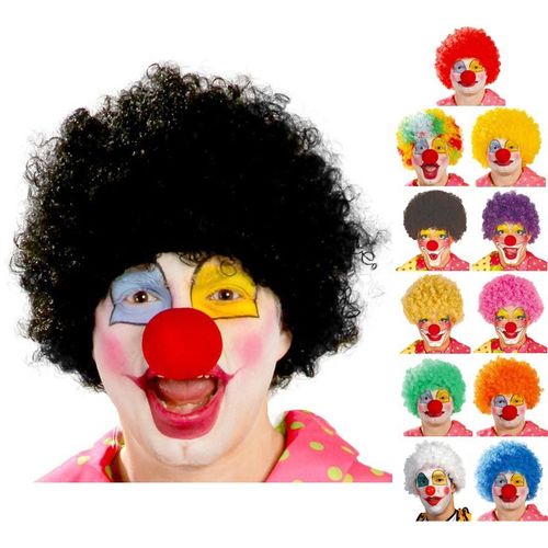 Perruque Boucl?E De Clown Plusieurs Couleurs (Couleur Rose)