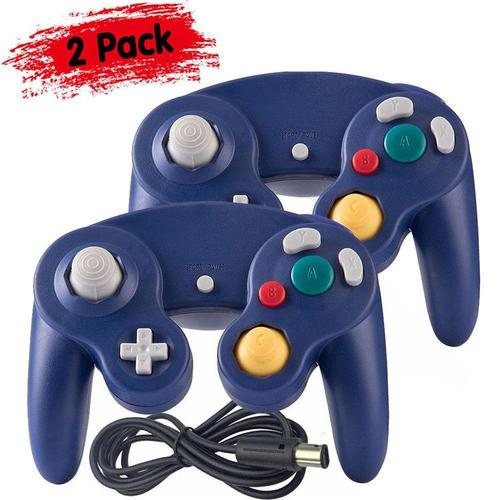 2 X Manette Contrôleur Pour Nintendo Gamecube Gc & Wii - Bleu