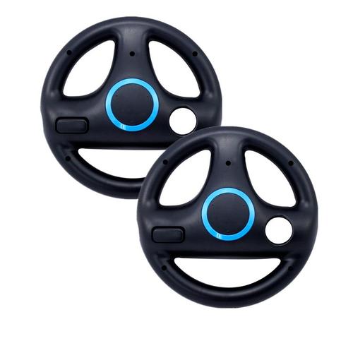 2 X Volant Sport Steering Wheel Pour Nintendo Wii Mario Kart Racing Console Wheel - Noir