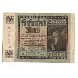 Billet Allemagne 5000 Deutsche - 1922 - N° G 550258 B