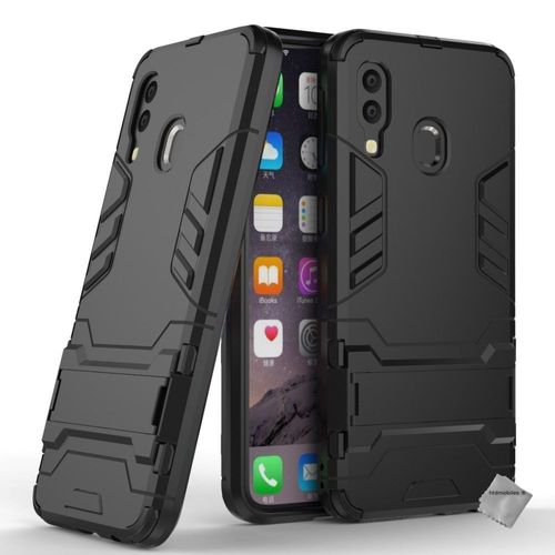 Housse Etui Coque Rigide Anti Choc Pour Samsung Galaxy A40 + Verre Trempe - Noir