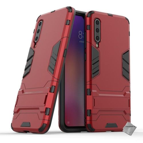Housse Etui Coque Rigide Anti Choc Pour Xiaomi Mi 9 + Verre Trempe - Rouge
